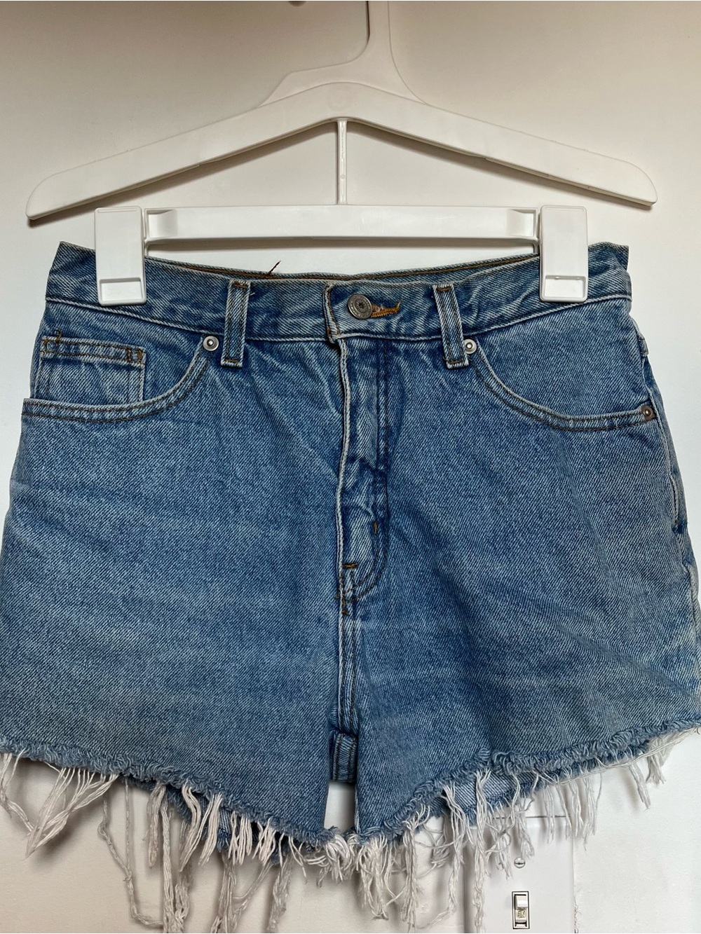 Vintage Forenza Blue Denim Frayed Hem Shorts